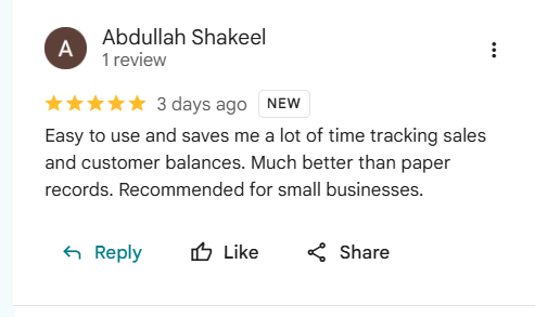 Google review by Abdullah Shakeel