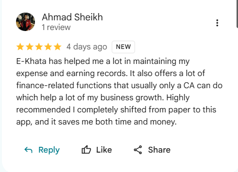 Google review by Ahmad Sheikh