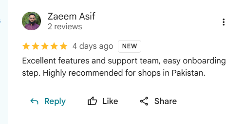 Google review by Zaeem Asif